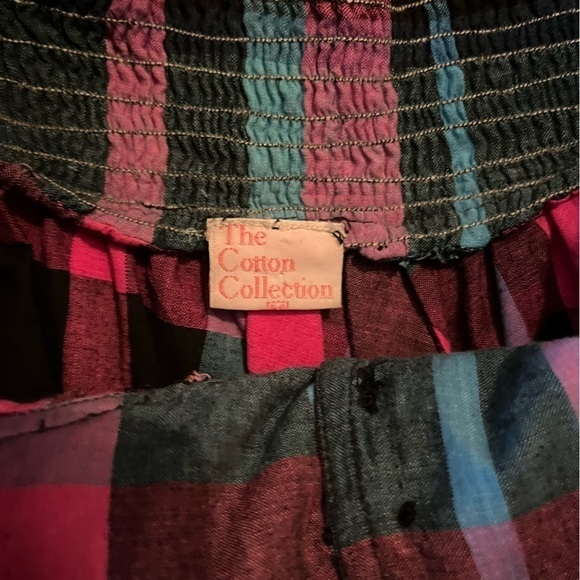 Vintage The Cotton Collection Matching Checkered Long Sleeve Blouse & Sk… - Picture 5 of 16